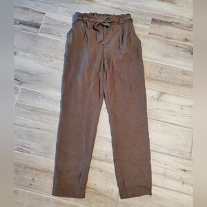 Naf Naf Womens Olive Green Casual Pants Sz 6 Lyocell Summer Travel Resortwear